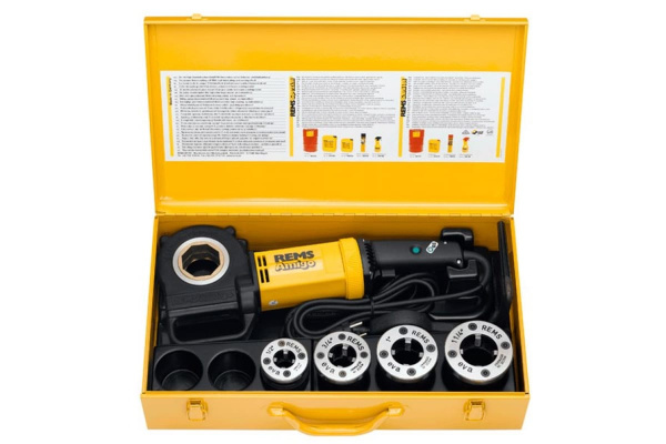 Электрический резьбонарезной клупп REMS Амиго Сет R 1/2"-3/4"-1"-1.1/4" 530020