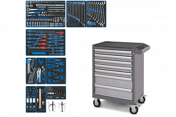 Набор инструментов KING TONY "DRIVE" в серой тележке, 251 предмет 934-251AMG