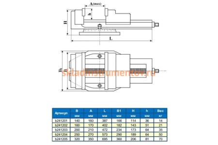 Поворотные станочные тиски с открытым винтом GRIFF серия QB 250 мм b241204 Поворотные станочные тиски с открытым винтом GRIFF серия QB 250 мм b241204