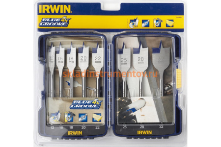 Набор сверл перьевых BLUE GROOVE 4Х 8 шт. по дереву (12-32 мм) IRWIN 10506629