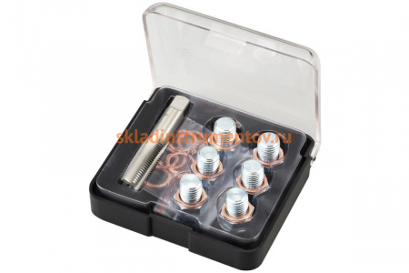 Набор для ремонта масляных пробок М13х1.5 (19 предметов, кейс) МАСТАК 103-47013С