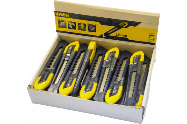 Нож с сегментированым лезвием Irwin 18мм, 24шт. 10506547