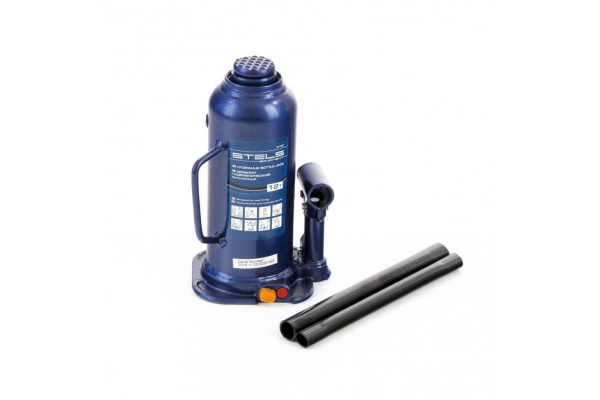 Гидравлический бутылочный домкрат 12 т, h подъема 227–457 мм STELS 51167