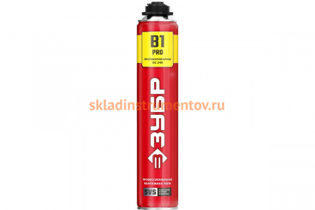 Огнестойкая монтажная пена ЗУБР PRO B1 750 мл, под пистолет, SVS 41146