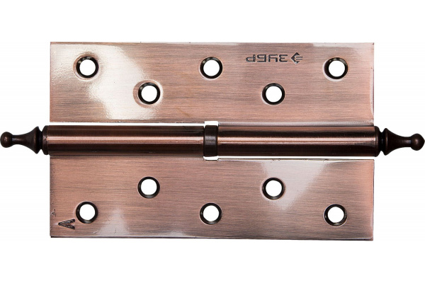 Дверная разъемная петля Зубр Эксперт 1 подшипник цвет старая медь AC левая с крепежом 125x75x2.5 мм 2 шт. 37605-125-6L