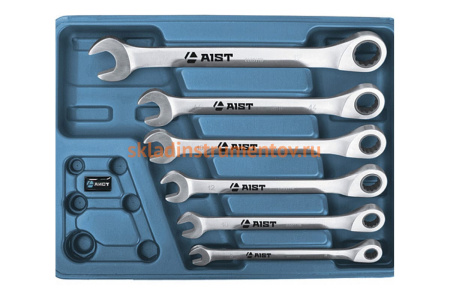 Набор ключей комбинированных трещоточных 8-17мм 6 предметов AIST 0010306BK-X 00-00002389