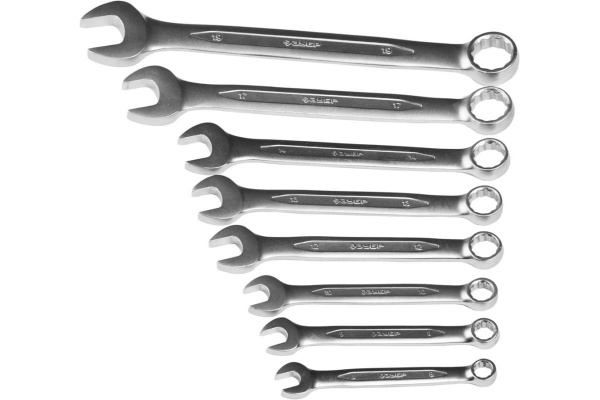 Набор комбинированных гаечных ключей 8-19мм, 8шт Зубр ПРОФИ 27028-H8