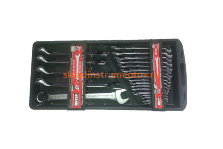 Набор комбинированных ключей BAUM 75 градусов, в пластиковом держателе, 22 предмета 40-22МР