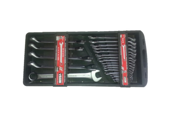 Набор комбинированных ключей BAUM 75 градусов, в пластиковом держателе, 22 предмета 40-22МР