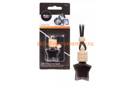 Подвесной ароматизатор бутылочка Airline "Star" черный лед AFBU207