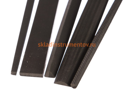 Набор напильников с двухкомпонентной ручкой: плоский, полукруглый, трехгранный, квадратный, круглый, №2, 250мм ЗУБР ЭКСПЕРТ 16651-25-H5