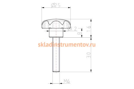 Звездообразная рукоятка KIPP K0155.406X30