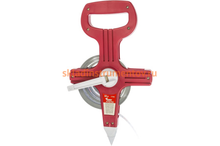 Землемерная рулетка (стальная лента 50 м, красный открытый пластиковый корпус) КУРС 17765