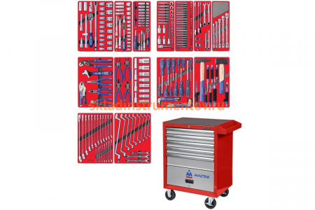 Набор инструментов ЛИДЕР 270 предметов МАСТАК 52-05270R в красной тележке