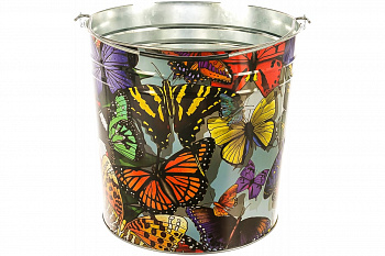 Садовое оцинкованное ведро СПЕЦ Garden&Flowers 12л Бабочки GF-MB1204