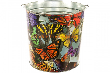 Садовое оцинкованное ведро СПЕЦ Garden&Flowers 12л Бабочки GF-MB1204