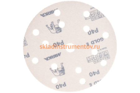 Круг шлифовальный GOLD (50 шт; 150 мм; 15 отв.; Р40) MIRKA 2361105040