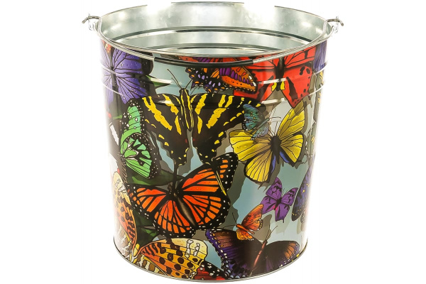 Садовое оцинкованное ведро СПЕЦ Garden&Flowers 12л Бабочки GF-MB1204