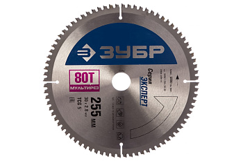 Диск пильный "Точный-МУЛЬТИ рез" (255х30 мм; 80Т) Зубр 36907-255-30-80