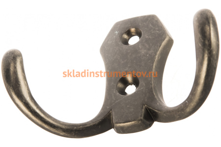 Мебельный крючок JET 585 двухрожковый, ант. серебро CQ585Z.002SA99