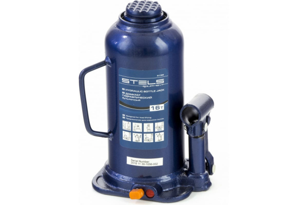 Гидравлический бутылочный домкрат 16 т, h подъема 227–457 мм STELS 51168