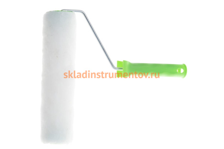 Валик СИБРТЕХ из натурального меха с ручкой, 250 мм, ворс 12 мм, D - 48 мм 80124