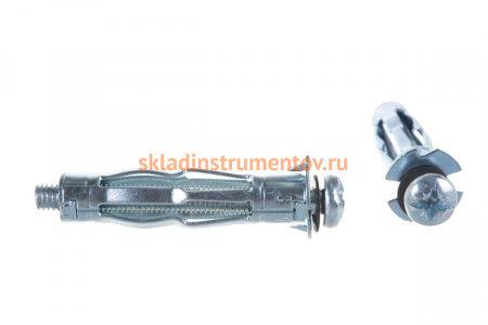 Анкер для пустотелых материалов Зубр МОЛЛИ, 13 мм x M6 x 52 мм, 80 шт, оцинкованный 302472-06-052