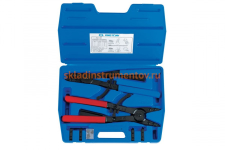 Набор съемников для стопорных колец (406 мм, сменные насадки, кейс, 11 предметов) KING TONY 45211PP