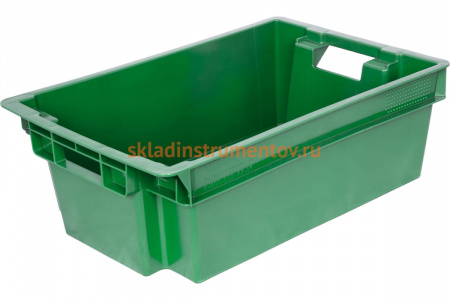 Мясной ящик п/э сплошной 600х400х200 зеленый, вес 1,6 кг Тара.ру 02264