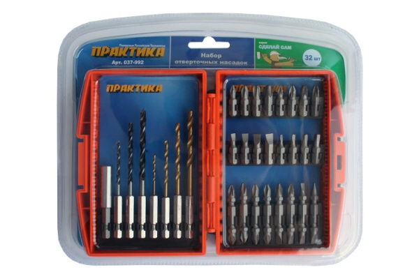 Набор сверл и бит DIY (32 предмета) ПРАКТИКА 037-992