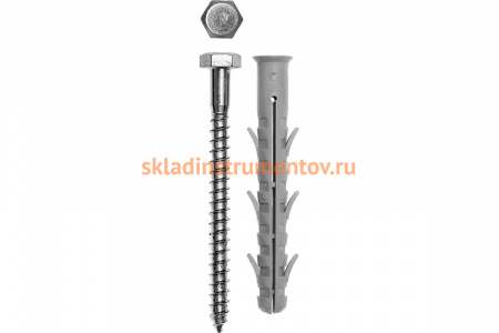 Рамный дюбель ЗУБР Профессионал нейлоновый с шурупом 10 x 160 мм 50 шт. 4-301475-10-160