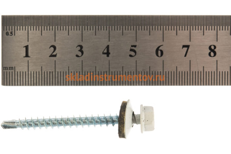 Саморезы ЗУБР СКД кровельные, RAL 9003 белый, 50 x 4.8 мм, 1 200 шт, 4-300310-48-050-9003