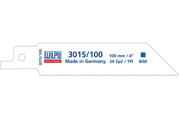 Полотно по металлу 3015/100 Bi-metall (5 шт; 100х19х0.9 мм; 80 мм; 24 TPI) WILPU 1421000005