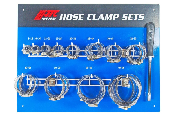 Ленточный червячный хомут ZN12-ZN90 нержавеющая сталь с гибким воротком 7мм, стенд 120шт JTC-ZNY