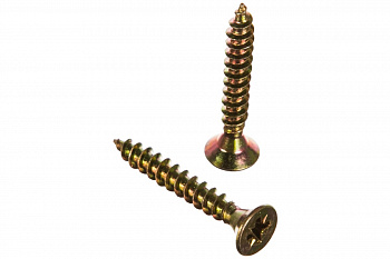 Универсальные шурупы для дерева, ДСП, ДВП Зубр желтопассивированные, PZ, 5,0x35мм, ТФ1, 250 штук 4-300391-50-035