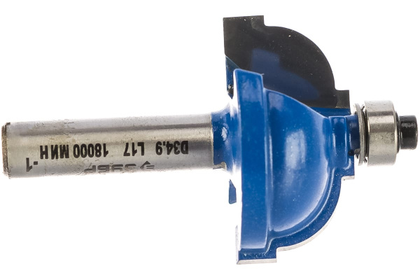 Фреза кромочная калевочная №7 ПРОФЕССИОНАЛ (34.9х17х58.9 мм; R9.5 мм; хвостовик 8 мм) Зубр 28709-34.9