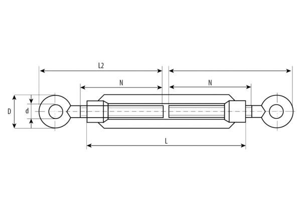 Талреп ЗУБР DIN 1480 кольцо-кольцо М10 1 шт кованая натяжная муфта оцинк. Проф. 304376-10 Талреп ЗУБР DIN 1480 кольцо-кольцо М10 1 шт кованая натяжная муфта оцинк. Проф. 304376-10
