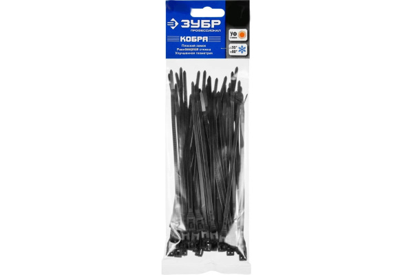 Кабельные стяжки ЗУБР КОБРА черные, нейлоновые 30935-76-280