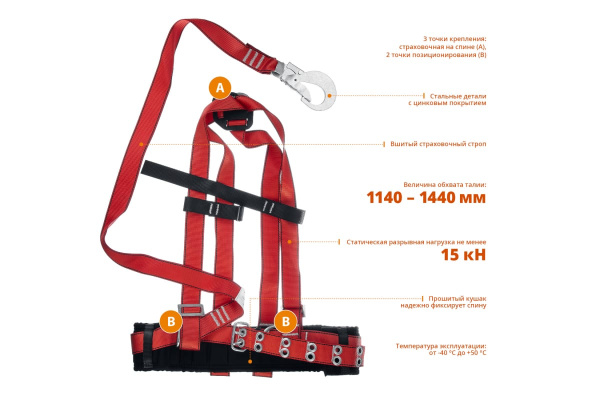 Лямочный пояс Зубр Алтай, ленточный строп, 11584