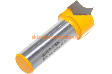 Фреза пазовая фасонная (19х16 мм; R 10 мм; хвостовик 12 мм) по дереву Энкор 10639