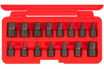 Набор экстракторов 1/8"-1/2", 3-14 мм (15 предметов, кейс) JTC 4639