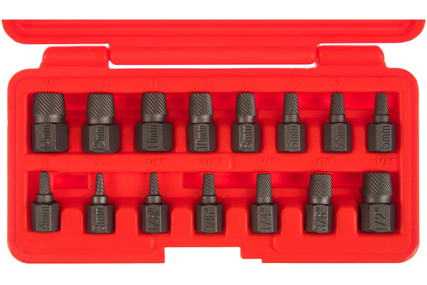 Набор экстракторов 1/8"-1/2", 3-14 мм (15 предметов, кейс) JTC 4639