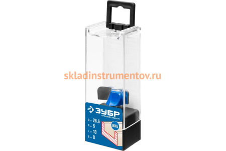 Фреза пазовая фасонная №7 ПРОФЕССИОНАЛ (28.6х13х45 мм; R5 мм; хвостовик 8 мм) Зубр 28746-28.6