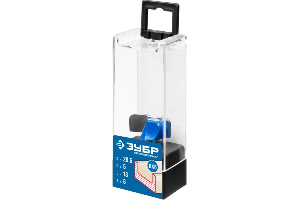 Фреза пазовая фасонная №7 ПРОФЕССИОНАЛ (28.6х13х45 мм; R5 мм; хвостовик 8 мм) Зубр 28746-28.6