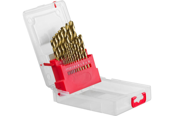 Набор сверл по металлу ПРОФЕССИОНАЛ (19 шт; Р6М5-TIN; 1-10 мм) Зубр 29617-H19_z01