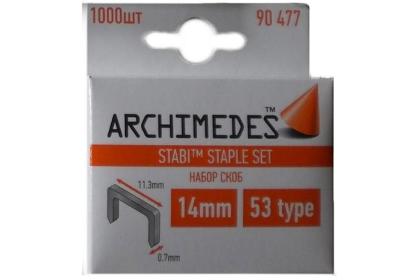 Набор скоб Stabi 14 мм, 1000 шт Archimedes 90477