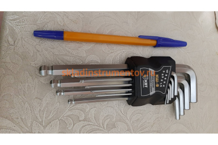 Набор шестигранных ключей с шаром КВТ КШ-9 78368