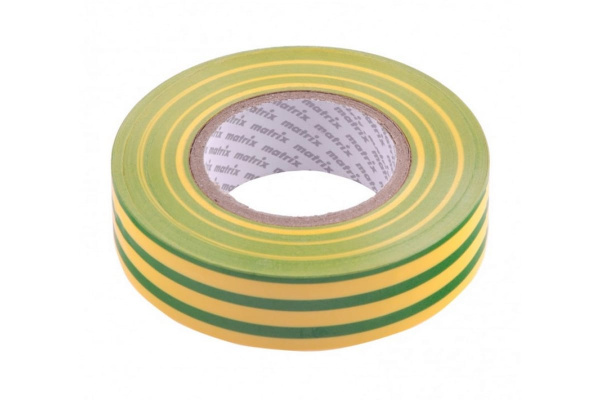 Изолента MATRIX ПВХ, 19 мм х 20 м, желто-зеленая, 150 мкм 88783
