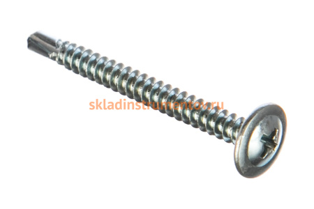 Саморезы с прессшайбой и сверлом по листовому металлу до 2 мм Зубр PH2 4,2х41 мм, 15шт 300216-42-041