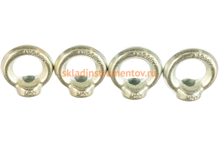 Рым-гайка DIN 582 оцинкованная 4 шт. (М20; ТФ5) Зубр 4-304325-20 Рым-гайка DIN 582 оцинкованная 4 шт. (М20; ТФ5) Зубр 4-304325-20